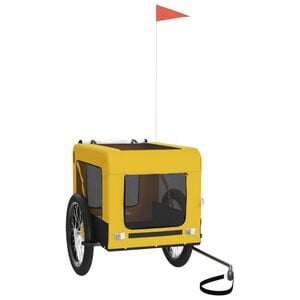 vidaXL Remorque de v&eacute;lo pour animaux de compagnie jaune et noir