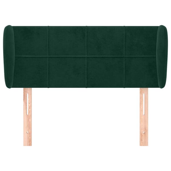 vidaXL T&ecirc;te de lit avec oreilles Vert fonc&eacute; 93x23x78/88 cm Velours