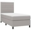 vidaXL Sommier &agrave; lattes de lit et matelas Gris clair 90x190 cm Tissu