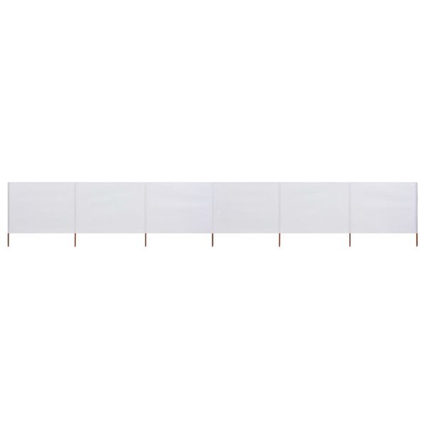 vidaXL Paravent 6 panneaux Tissu 800 x 120 cm Blanc sable