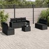 vidaXL Salon de jardin 8 pcs avec coussins noir r&eacute;sine tress&eacute;e