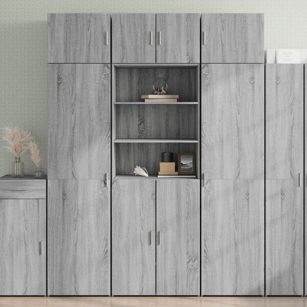vidaXL Buffet haut sonoma gris 70x42,5x185 cm bois d'ing&eacute;nierie