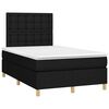 vidaXL Sommier &agrave; lattes de lit matelas et LED noir 120x190 cm tissu