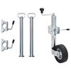 vidaXL Cric &agrave; roue pour remorque 60 mm 2 tubes de soutien 3 pinces