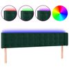 vidaXL T&ecirc;te de lit &agrave; LED Vert fonc&eacute; 163x16x78/88 cm Velours