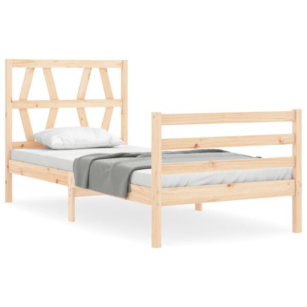vidaXL Cadre de lit sans matelas 90x200 cm bois massif