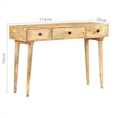 vidaXL Table console 115x35x76 cm Bois de manguier massif