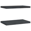 vidaXL &Eacute;tag&egrave;res murales 2 pcs 50x30 cm noir acier inoxydable