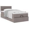 vidaXL Lit ottoman avec matelas taupe 90x200 cm tissu