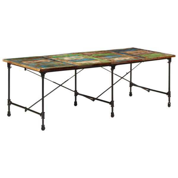 vidaXL Table &agrave; manger 220x90x77 cm bois massif de r&eacute;cup&eacute;ration