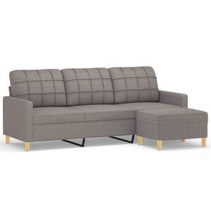 vidaXL Canap&eacute; &agrave; 3 places avec repose-pieds Taupe 180 cm Tissu