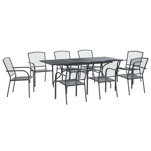 vidaXL Ensemble de salle &agrave; manger pour jardin 9 pcs Anthracite