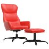 vidaXL Chaise de relaxation avec tabouret Rouge Similicuir