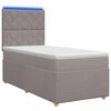 vidaXL Lit boxspring avec matelas Taupe 80 x 200 cm Tissu
