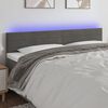 vidaXL T&ecirc;te de lit &agrave; LED Gris fonc&eacute; 200x5x78/88 cm Velours