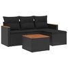 vidaXL Salon de jardin 5 pcs avec coussins noir r&eacute;sine tress&eacute;e