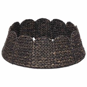 vidaXL Collier de sapin de No&euml;l Rond Noir Diam. 45 x 22 cm