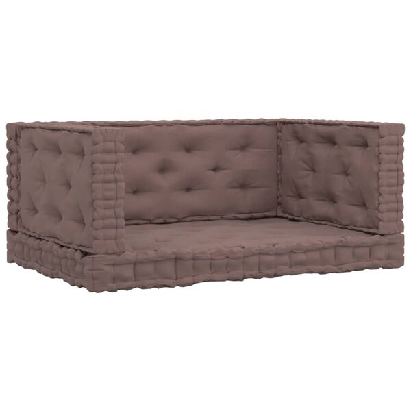 vidaXL Coussins de plancher de palette lot de 4 Taupe Coton