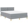vidaXL Lit &agrave; ressort LED avec bandes LED Gris clair 140 x 200 cm tissu