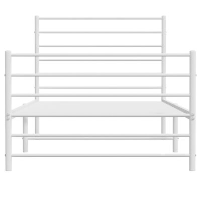 vidaXL Cadre de lit métal sans matelas avec pied de lit blanc 90x190cm