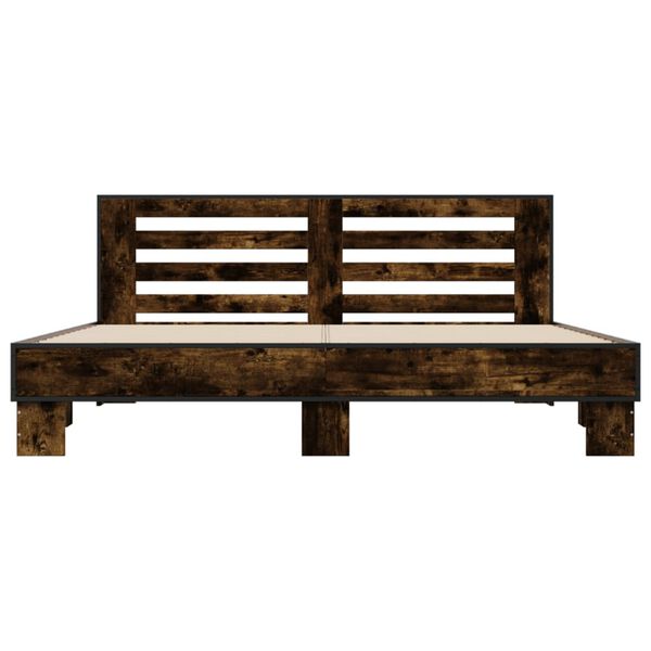 vidaXL Cadre de lit sans matelas ch&ecirc;ne fum&eacute; 180x200 cm