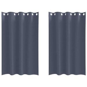 vidaXL Rideaux occultants avec anneaux 2 pcs Anthracite 175 x 140 cm
