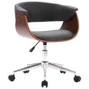 vidaXL Chaise pivotante &agrave; manger Gris Bois courb&eacute; et tissu