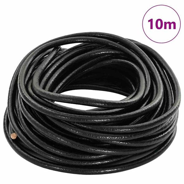 vidaXL Corde en Cuir Noir &Oslash;5 mm x 10 m Cuir