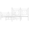 vidaXL Cadre de lit métal sans matelas et pied de lit blanc 135x190 cm