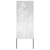 vidaXL &Eacute;cran de confidentialit&eacute; de jardin Floral Argent&eacute; 50 x 140 cm