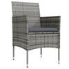 vidaXL Ensemble &agrave; manger de jardin et coussins 5pcs Gris/noir