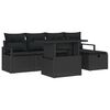 vidaXL Ensemble de canap&eacute; de jardin 6 pc Noir polyrotin