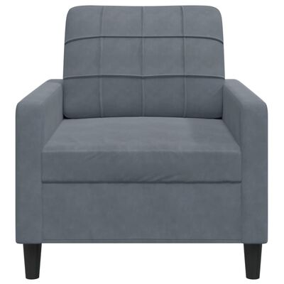 vidaXL Fauteuil Gris foncé 60 cm Velours