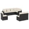 vidaXL Salon de jardin 8 pcs avec coussins noir r&eacute;sine tress&eacute;e