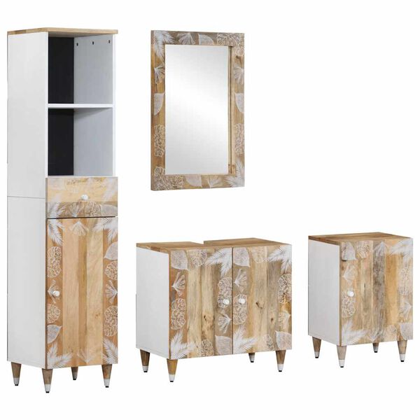 vidaXL Ensemble de meubles de salle de bain 4 pcs bois manguier massif