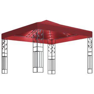 vidaXL Tonnelle avec guirlande lumineuse &agrave; LED 3x3 m Bordeaux