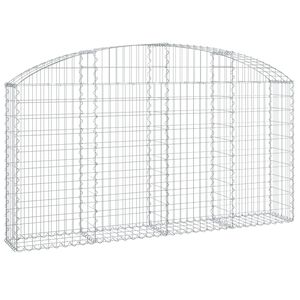 vidaXL Panier de gabions arqu&eacute; 200x30x100/120 cm Fer galvanis&eacute;