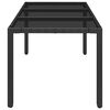 vidaXL Table de jardin dessus en verre Noir 150x90x75cm R&eacute;sine tress&eacute;e