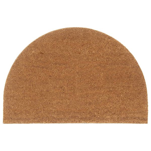 vidaXL Tapis de porte naturel demi-rond 60x90cm fibre de coco touffet&eacute;