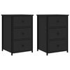 vidaXL Tables de chevet 2 pcs noir 40x36x60 cm bois d&rsquo;ing&eacute;nierie