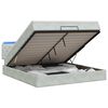 vidaXL Lit coffre avec matelas et LED Gris clair 140 x 200 cm Velours