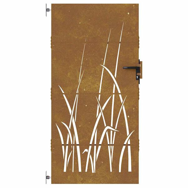 vidaXL Portail de jardin 85x200 cm acier corten conception d'herbe