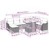 vidaXL Ensemble de canap&eacute; de jardin avec coussin 9 pcs Noir Poly rotin