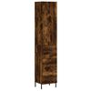 vidaXL Buffet haut Ch&ecirc;ne fum&eacute; 34,5x34x180 cm Bois d'ing&eacute;nierie