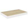 vidaXL &Eacute;tag&egrave;re murale flottante Ch&ecirc;ne et blanc 40x23x3,8 cm MDF