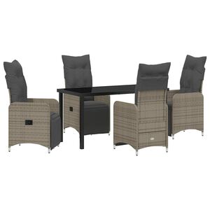 vidaXL Ensemble de salle &agrave; manger pour jardin 5 pcs Gris polyrotin