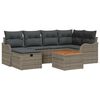 vidaXL Ensemble de canap&eacute; de jardin avec coussin 7 pcs Gris polyrotin