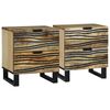 vidaXL Table de chevet 2 pcs Naturel 40 x 33 x 46 cm Bois d'ing&eacute;nierie