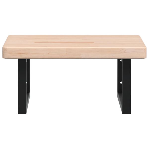 vidaXL Étagère de vasque murale acier et bois de chêne massif