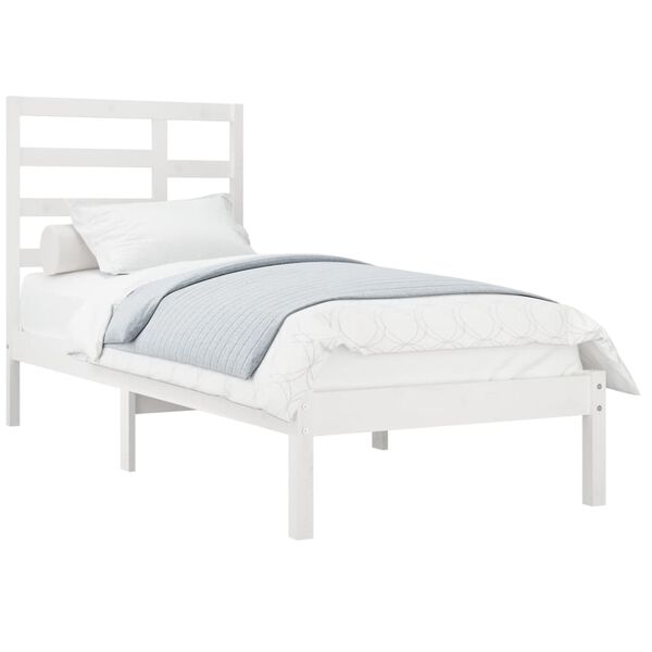 vidaXL Cadre de lit sans matelas blanc bois massif 75x190 cm